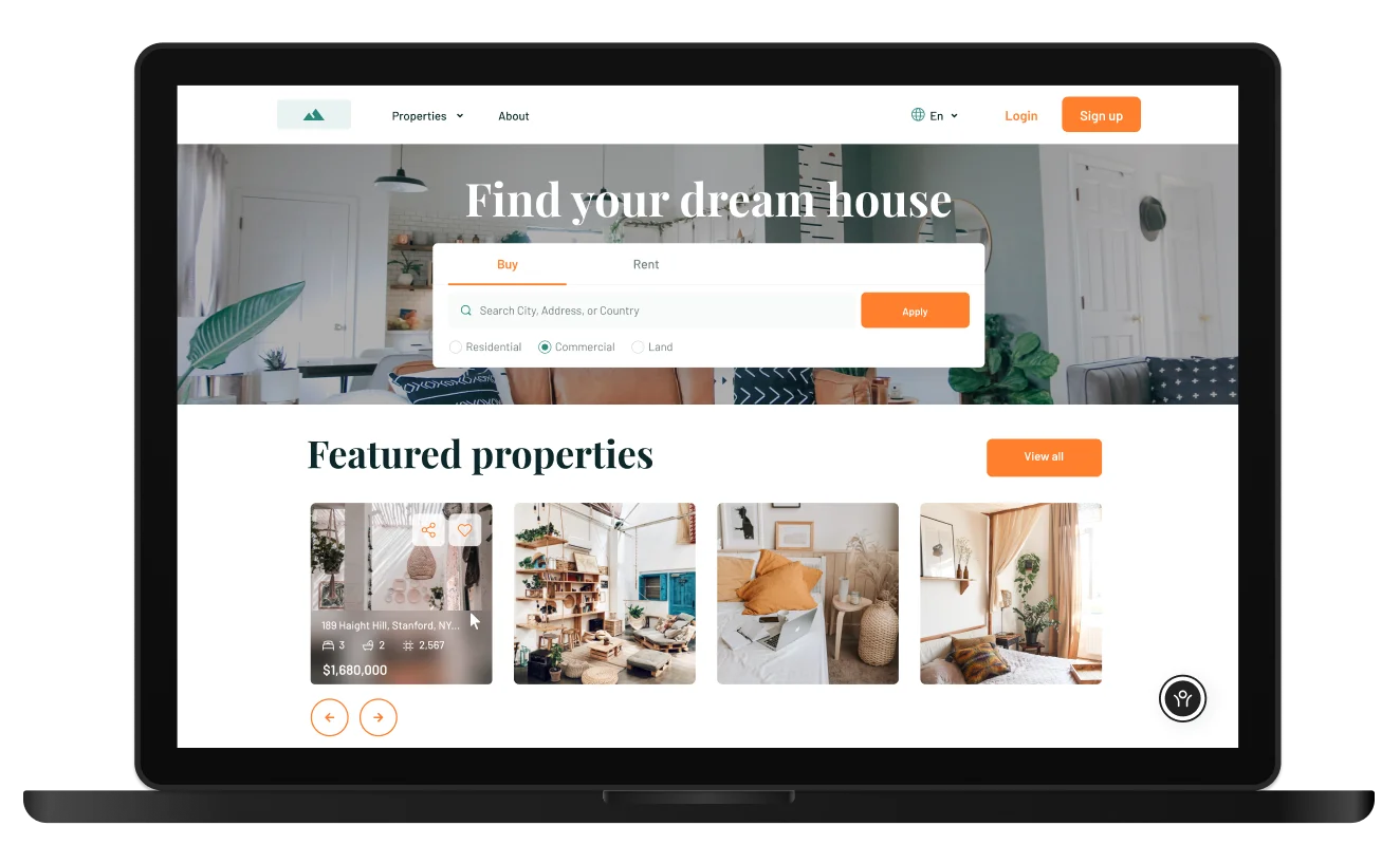 Website desktop design